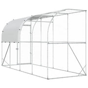 Hönshus mot Vägg Silver 400 x 150 x 215 cm Galvaniserat stål