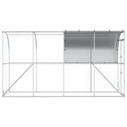 Hönshus mot Vägg Silver 400 x 150 x 215 cm Galvaniserat stål