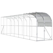 Hönshus mot Vägg Silver 800 x 150 x 215 cm Galvaniserat stål