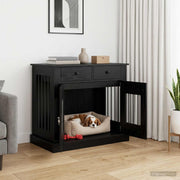 Hundbur möbel Svart ek 90 x 47,5 x 80 cm Konstruerat trä