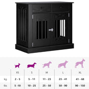Hundbur möbel Svart ek 90 x 47,5 x 80 cm Konstruerat trä
